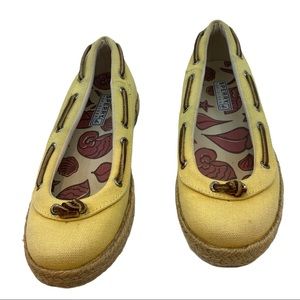 Yellow Sperry Size 7 Top Slider Boat Shoes